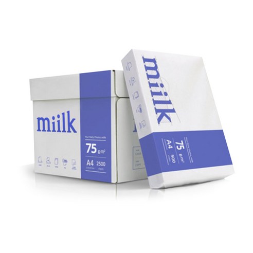 밀크 75g 1박스 2500매 복사용지 한국제지, A4