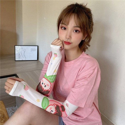 DFMEI 아이스 슬리브 선 스크린 핸드 슬리브 암가드 여성용 슬리브 얇은 아이스 실크 여름 인, DFMEI 모모타로