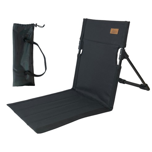 루루홈 가볍고 견고한 캠핑 피크닉 좌식 의자 그라운드 체어, 블랙, 1개
