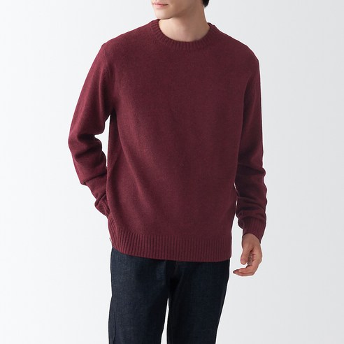 무인양품 MUJI 남성 메리노 울 미들 게이지 크루넥스웨터 AAD05ZZZ
