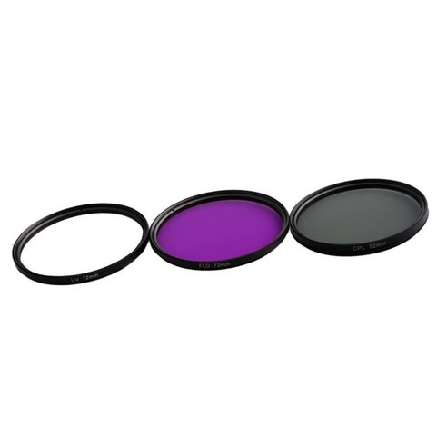 72mm 3피스 멀티 코팅 필터 키트 카메라 렌즈 필터 UV+CPL+FLD, {"사이즈":"설명"}, {"색상":"다색"}, {"수건소재":"금속"}