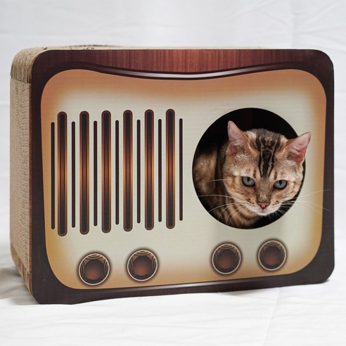 포트렘 고양이 스크래쳐 장난감 숨숨집 라디오 하우스