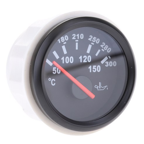 Ursmart 52mm 2" 9-32V 해양 보트 오일 온도계 유형 1(크롬 베젤 화이트 다이얼), 유형 3, 설명
