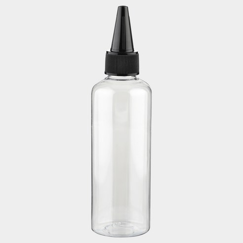 블랙 뾰족캡 투명 용기 100ml 플라스틱 화장품용기 공병 소분병 여행, 1개