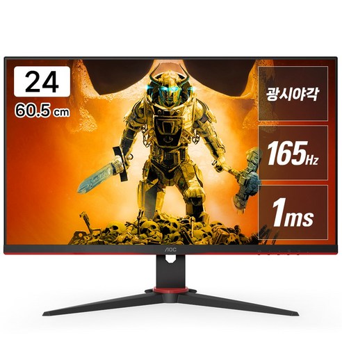 AOC 알파스캔 FHD 게이밍 165 프리싱크 모니터 화면크기, 60.5cm, 모델명/품번, 24G2SE 섬네일