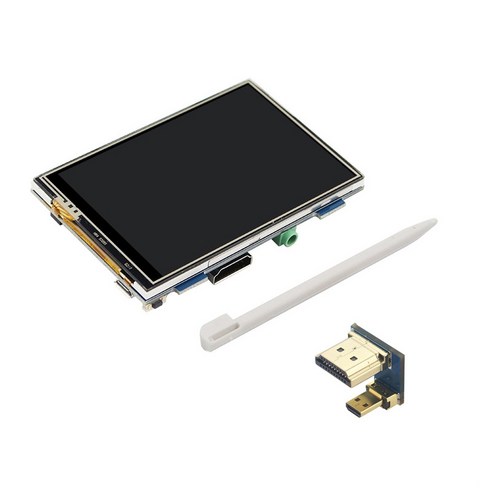 Xzante 용 라즈베리 파이 4B 터치 스크린 480X320 백라이트 3.5 인치 PC LCD 디스플레이 조정, 검은 색, 플라스틱 + 금속