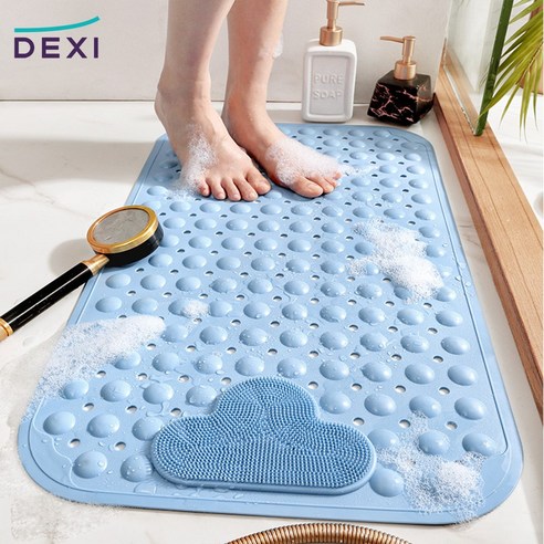 DEXI 욕조 미끄럼방지 욕실깔판 흡착매트 40*70cm, 파란색, 1개