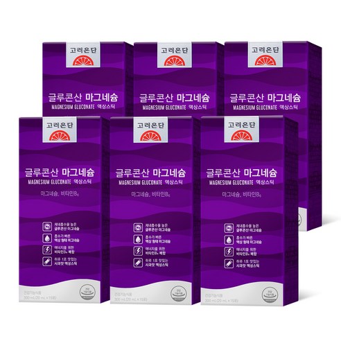 고려은단 글루코산 마그네슘 액상스틱, 6개, 300ml