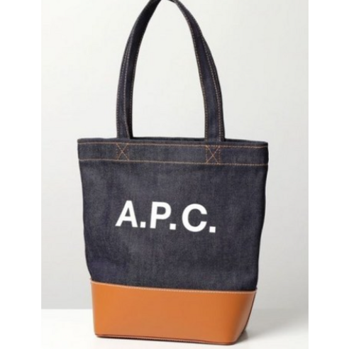 아페쎄 데님 APC 로고 에코백 인디고 쇼퍼백 양면 그린 아페쎄에코백