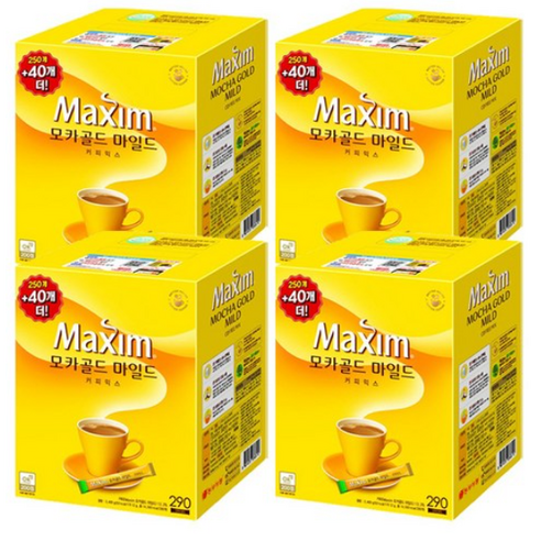 맥심 모카골드 마일드 커피믹스, 290개입, 4개, 12g