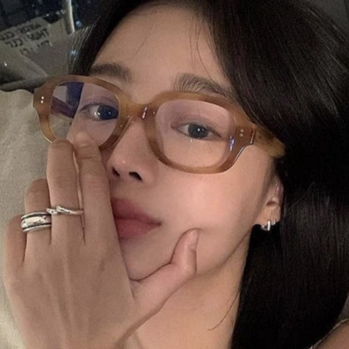 블루라이트 차단 라운드 패션 뿔테 안경 안경테 8 샤콘 블루라이트차단 빅 볼드 스퀘어 사각 뿔테 안경 4color / 긱시크 투명 안경테 패션 빅사이즈 남여공용