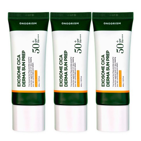 온고리즘 엑소좀 시카 더마 썬 프렙 파데프리 수분 톤업 선크림, 3개, 40ml