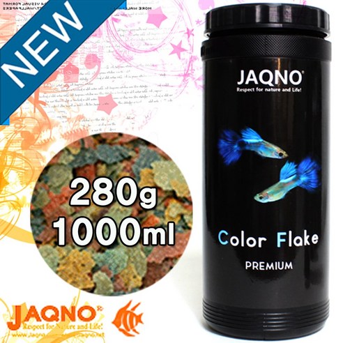 테트라 프로 컬러 500ml 열대어 사료, 1개 칼라테트라 10 자크노 칼라 후레이크 1000ml / 열대어 구피 사료 먹이 밥 플레이크 부상성 테트라 몰리 모든 관상어, 1개, 1L