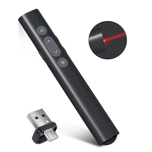 파워포인트 프리젠테이션 포인터용 USB-A/USB-C 프리젠테이션 클리커 무선 프레젠터 리모컨 구글 슬라이드…
