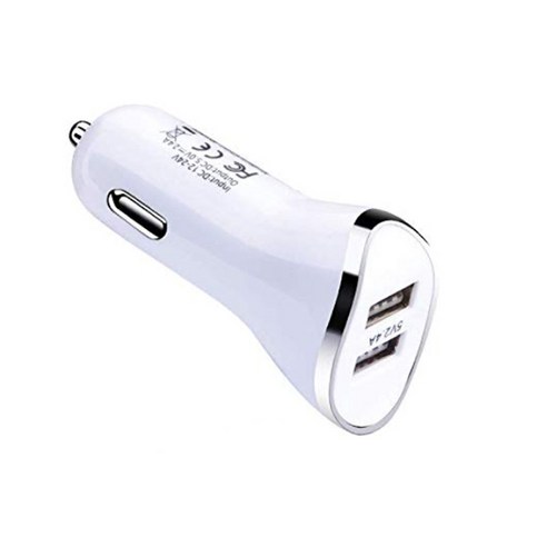 듀얼 USB 차량용 급속 휴대폰 충전기 2.4a 차량용 고속 충전기, 흰색과 파란색