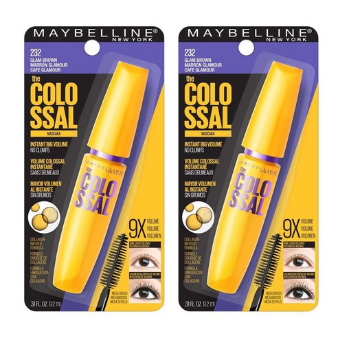 메이블린 볼륨 익스프레스 콜로설 마스카라 9.2ml, Glam Brown, 2개