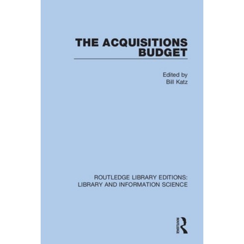 (영문도서) The Acquisitions Budget Paperback, Routledge, English, 9780367375096