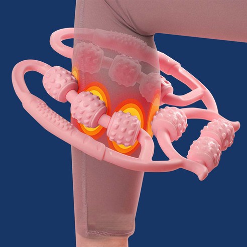 종아리 허벅지 마사지 롤러 다리 셀프 마사지기, 그레이핑크