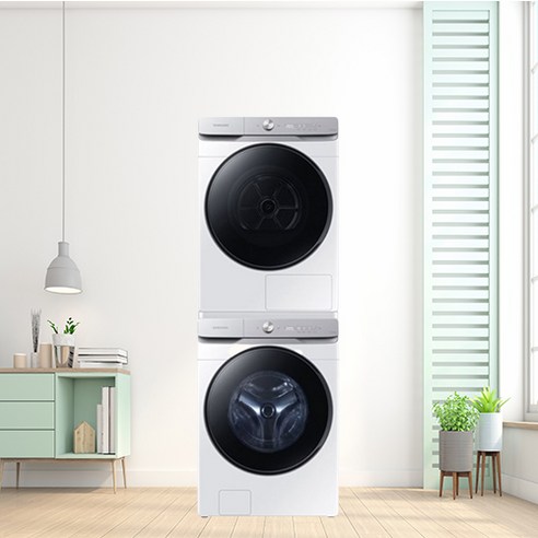 삼성전자 그랑데 AI 세탁기 WF21T6500KW + 건조기 DV17T8740BW 21kg + 17kg 직렬설치 패키지 방문설치, 화이트, WF21T6500KW7T
