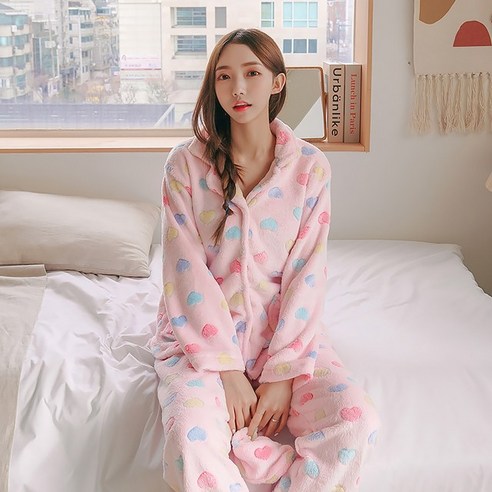 말랑마쥬 마카롱 하트 극세사 수면잠옷세트