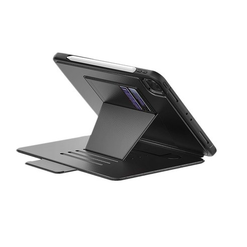 iPad Pro에 대한 태블릿 케이스 11 인치 다기능 플립 탑 태블릿 케이스 펜 홀더 (2020) 블랙, 하나, 보여진 바와 같이