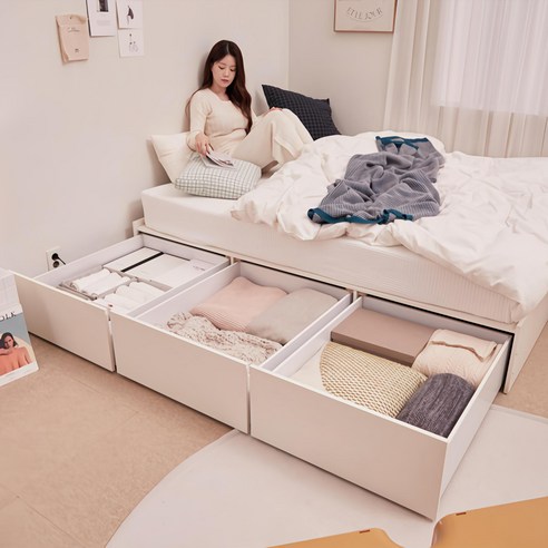 압도적인 수납력과 스타일리시한 디자인, 크라운퍼니쳐 노아 06 침대 프레임으로 당신의 침실을 새롭게!