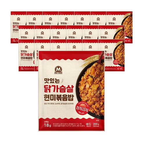 미트리 닭가슴살 현미볶음밥 참치김치, 200g, 12개