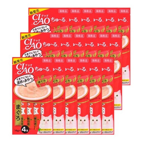 이나바 차오 츄루 고양이 파우치 간식 56g, 참치, 18개