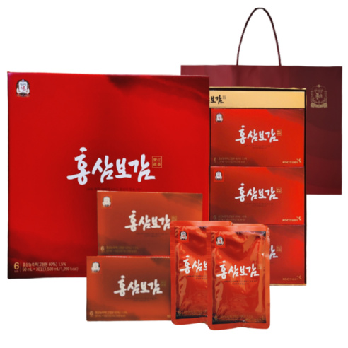 정관장 6년근 홍삼보감 30포 1500ml +쇼핑백 가정의달 추석 설 명절 선물세트(보자기포함) 1개, 1.5L, 1세트