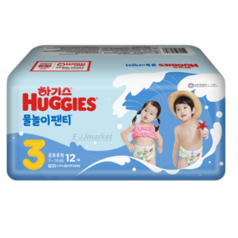 하기스 물놀이 팬티 기저귀 남여공용, 중형(M), 12매