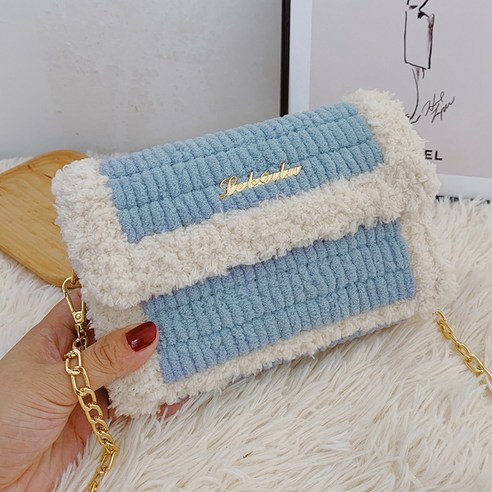 [영상제공] 샤샤벨 네트공예 미니 크로스백 만들기 레터링 가방 DIY 키트 패키지, 블루, 1개