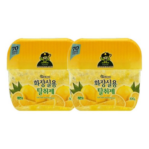 산도깨비 화장실용 탈취제 레몬향 300g, 2개