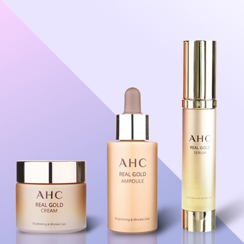 AHC 리얼골드 3종(세럼 25ml+앰플 30ml+크림 60ml), 1세트