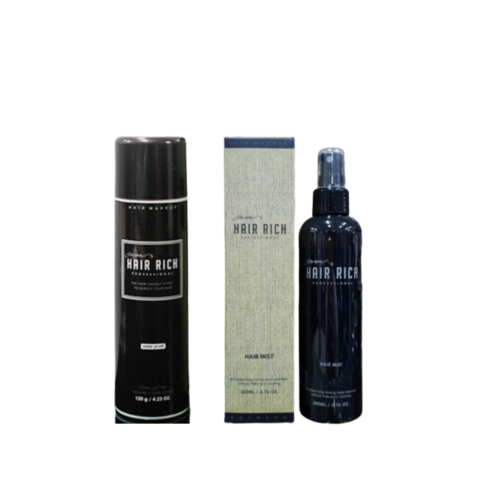 박명수 헤어리치 스프레이 흑채 120g + 흑채고정스프레이, 2개, 흑색