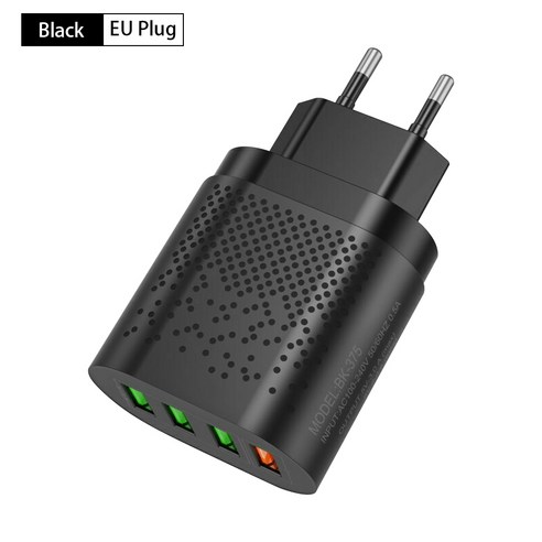 USB 충전기 3A 빠른 충전 3.0 휴대 전화 충전기 아이폰 12 휴대용 4 포트 48W 빠른 벽 충전기 삼성 EU/US 플러그, type1