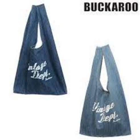 버커루 [특가전] [BUCKAROO JEANS] 딱 10점만!!! 공용 프린트 로고 데님소재 2컬러 L/D 독특한 호보 에코백 호보백