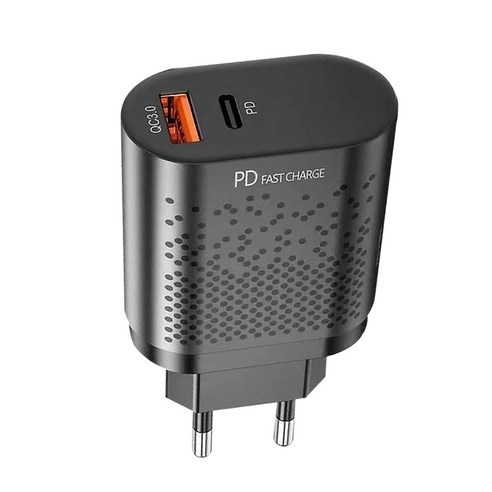 EU/US PD USB 고속 충전기 20W 3A(최대) Quik 차지 3.0 전화 충전기 어댑터, 검은 색