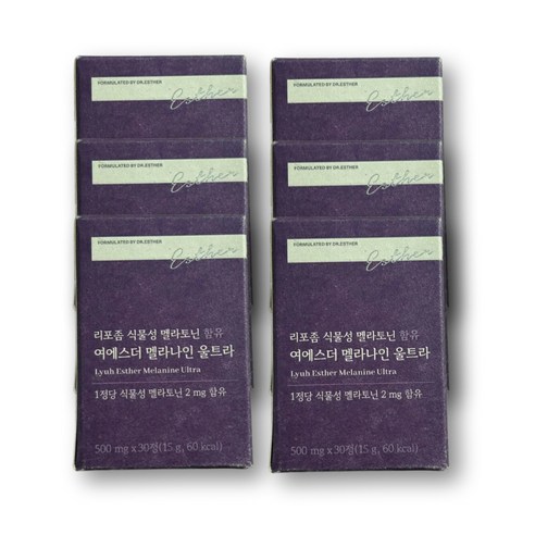 여에스더 여에스터 리포좀 멜라토닌 타트체리 농축분말 트립토판 테아닌, 30정, 6세트