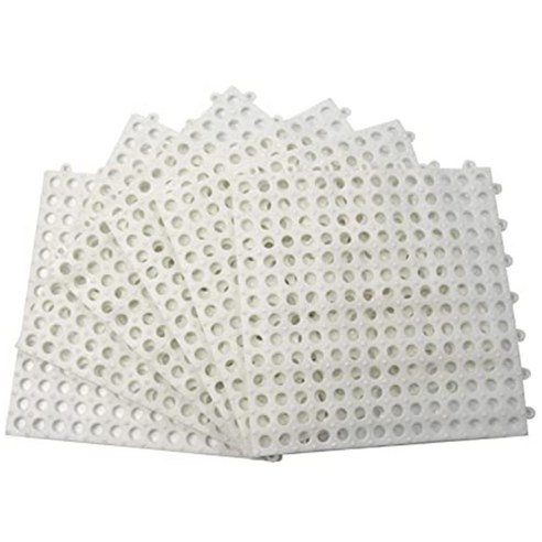 Deoxygene 파티오 타일 배수 구멍이있는 10PCS 바닥 DIY 크기 욕실 샤워 화장실 미끄럼 방지 (흰색), 하얀색