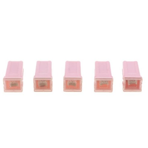 자동차 차량용 5 조각 30A-60A 32V 플라스틱 케이스 FLF-M 여성 회로 PAL 퓨즈, 핑크, 30A, 설명