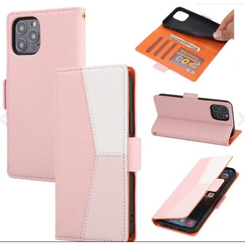 INS 패션 심플 핑크 열매 패턴 스티칭 지갑 카드 마그네틱 휴대폰 케이스 S20Ultra/S10PLUS/S9P/S8P/S22Ultra/S21Ultra//S20FE/S10