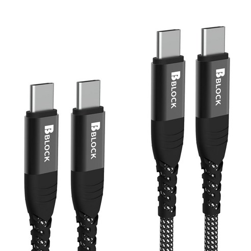 비블럭 CtoC 케이블 PD 60w 초고속 충전 2개입, CtoC 60w 케이블[1.2m+2.4m]
