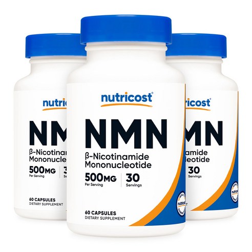 뉴트리코스트 NMN 500mg, 60캡슐 2서빙, 3병, 3개, 60정