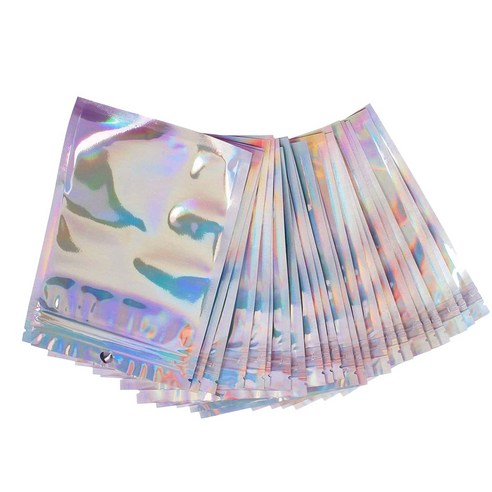 알루미늄 호일 가방 100pcs resealable 냄새 증거 가방 호 일 파우치 가방 파티에 대 한 지퍼 폐쇄 가방 식품 저장 A, 하나, 보여진 바와 같이