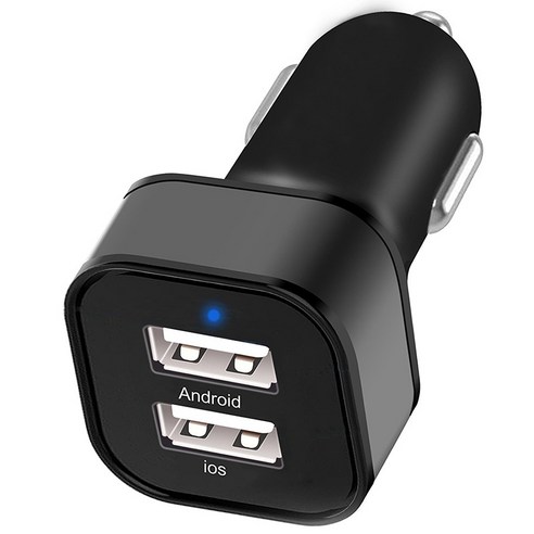 자동차 담배 라이터 지능형 듀얼 USB 자동차 충전기 3.1A 사각형 자동차 충전기, 3.1a 베어 메탈