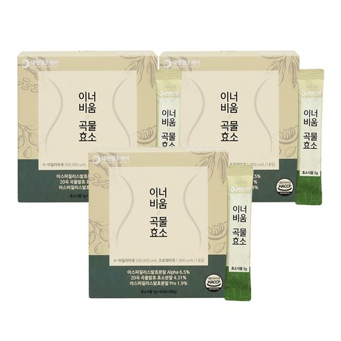 대현헬스케어 국내산 20곡 발효곡물효소 소화효소 17종 프로바이오틱 유산균 율무차맛 아밀라아제 프로테아제, 3박스, 180g
