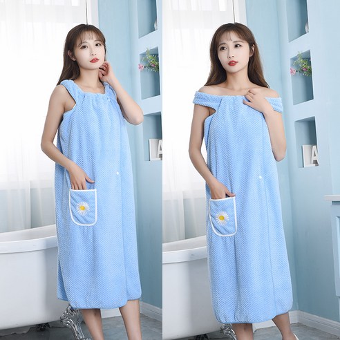 비비오 샤워 가운 타올, 1개, 스카이블루