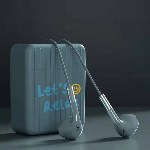 C타입 오픈형 유선이어폰삼성적용갤럭시 노트 LG, 푸른 색