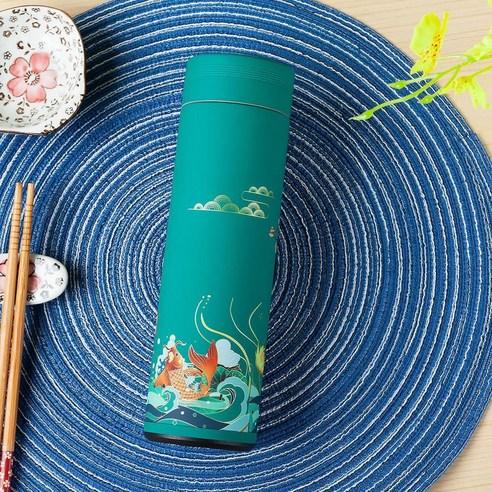 창의 중국풍 인스타그램 트렌드 보온컵, 대기색, 500Ml