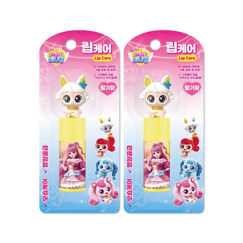 캐치티니핑 립케어 딸기향 3.8g, 1세트, 솔찌핑 2개